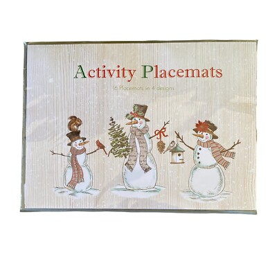 Pier 1 Activity Placemats Paper Christmas Holiday 16 Mats 4 Designs Sealed New-image
