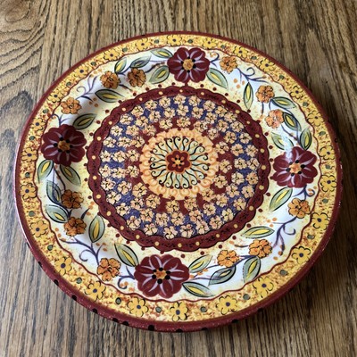 Pier 1 Imports Hand painted Helena Dinner Plate 11”Earthenware Floral-image