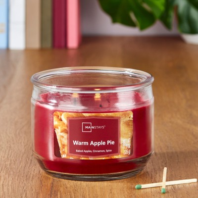 Mainstays 11.5 Ounce Warm Apple Pie 3-Wick Glass Jar Candle-image