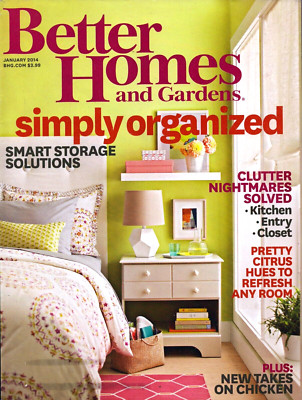 Better Homes and Gardens Magazine January 2014 Storage Ideas Citrus Hues Chicken-image