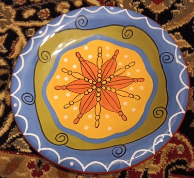 Pier 1 Imports Starflower  Hand Painted Ironstone 8-1/4