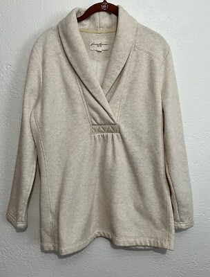 Large Women Collared V Neck Cozy Soft Lagenlook WesternComfortable Fleece Top-image