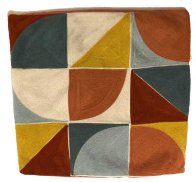 Pier 1 Imports Abstract Geometric Throw Zip Square Vintage Colors Pillowcase-image