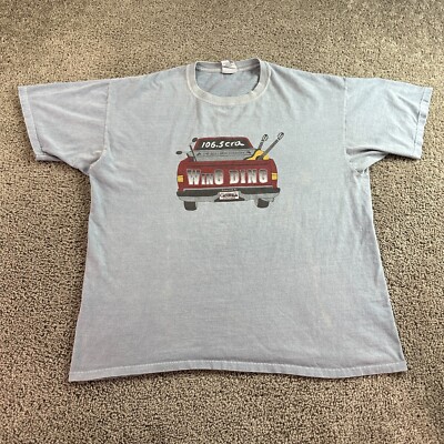 VINTAGE Country Radio Shirt Mens XL Blue 106.5 CTW Wind Ding Florida READ-image