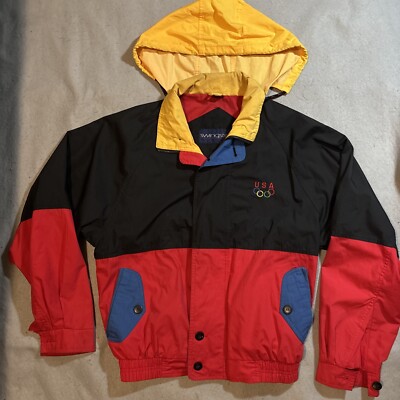 Vintage Olympics Jacket Size Small Swingster Windbreaker Blue Yellow Colorblock-image