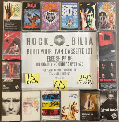 ALL $5 80's-90's ROCK POP BUY 5 & GET FREE SHIPPING BUILD YOUR CASSETTE TAPE LOT-image