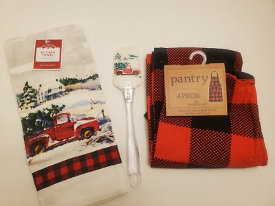 New Winter Holiday Spatula Towel Apron Kitchen Bundle-image