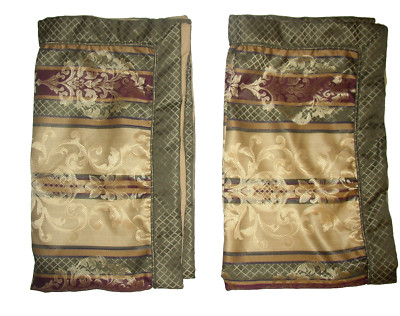 Mainstays King Pillow Sham Set Damask Burgundy Gold Green-image