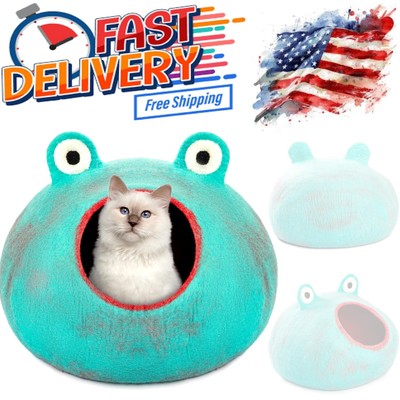 Eco-Friendly Merino Wool Cat Cave Foldable Hideaway for Cozy Comfort-image