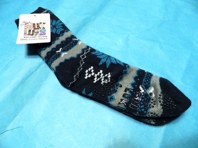 Muk Luks Cozy Socks Dark Blue One Size  New With Tag-image