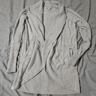 Barefoot Dreams CozyChic Lite Circle Cardigan Womens XS/Small Beige/grey Sweater-image