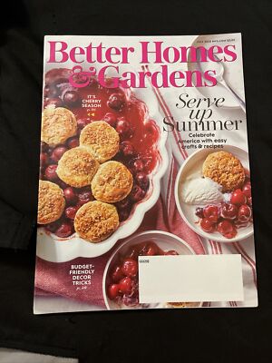 Better Homes & Gardens Magazine July 2020 Serve up Summer. Cherry recipes-image