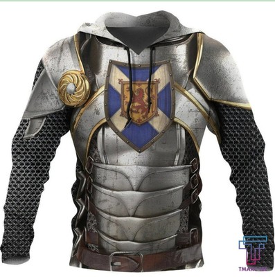 SCOTTISH KNIGHT WITH SCOTTISH SHIELD 3D HOODIE Fathers Day Gift All Over Print-image