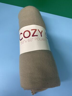 Mauve Beige Cozy Soft Polar Fleece Throw Blanket - NWT- 50 x 60-image