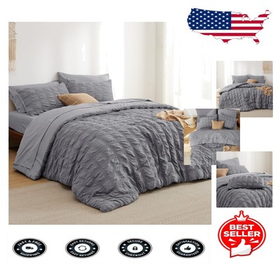 Cloud-Like King Seersucker Bedding Set - Soft & Cozy with All Essentials-image