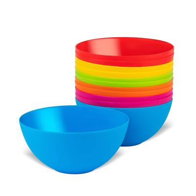 Plastic Bowls Set of 12 Kids Bowls 24 Oz Microwave Dishwasher Safe BPA Free P...-image