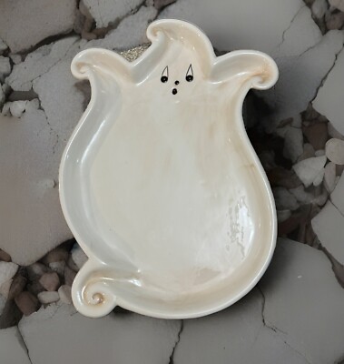 NEW Johanna Parker Designs Ceramic Ghost Platter LARGE 16.5” X 11.5” Transpac-image