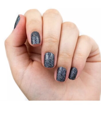 Color Street Nail Strips ~ SOHO OVER-IT ~ Black Holographic Glitter ~ Retired-image