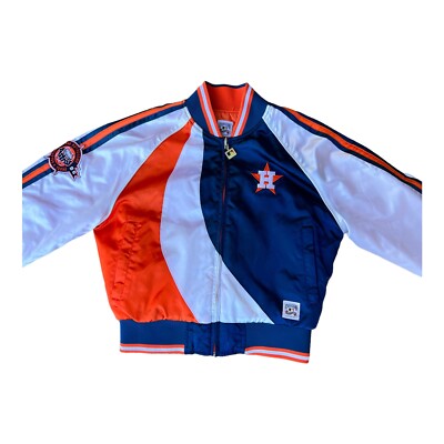 Vintage MLB Baseball Houston Astros Astrodome Reversible Bomber Wind Jacket 1986-image