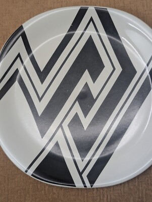 Pier 1 Imports Optik Pattern Design Salad Dessert Plate 8 Inch White Black Japan-image
