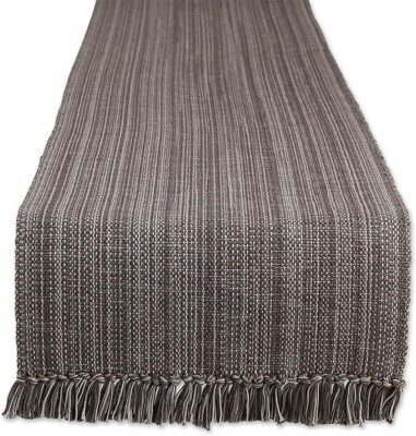 New Design Imports Variegated Gray Fringe Table Runner 13x72 from Macy's-image