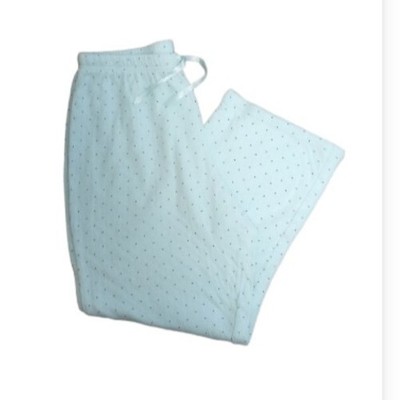 CROFT & BARROW Sleep Lounge Pants Sleep Bottoms Mint Green Geometric Dots Size M-image