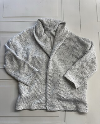 Fabletics Quilted Cardigan Oversized Size S Open Front Sweater Gray Herringbone-image