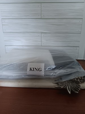 Luxury Quality Bed Skirt Dust Ruffle Gray King Size Bed -image