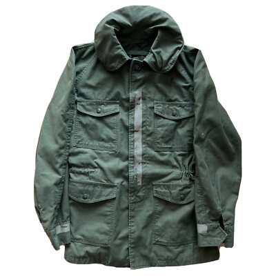 Vintage Military 107 Field Jacket M Green 90s Workwear Wind Resistant Sateen-image