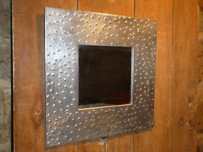 RARE STRAY DOG DESIGN IMPORTS HEAVY CAST ALUMINUM FRAME WALL MIRROR MODERNISTIC-image