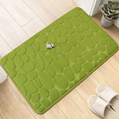 Cobblestone Comfort Non Slip Fleece Bath Mat for a Cozy Bathroom Experience-image