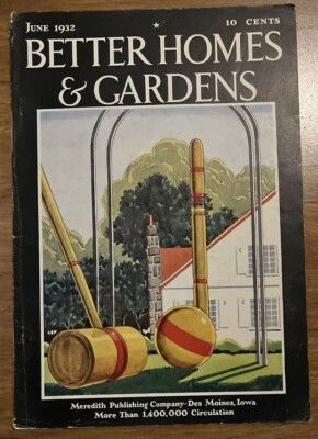 1932 JUNE BETTER HOMES & GARDENS MAGAZINE - ILLUSTRATED FRONT COVER-image