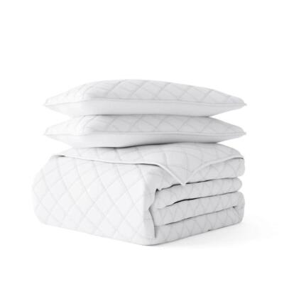 Becky Cameron Bedding Sets Full/Queen 3-Pcs Quilt/Sham Polyester (100%) White-image