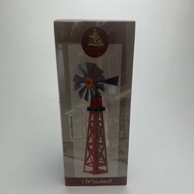 1995 Vintage Lemax Dickensvale Collectibles Christmas Village Metal Windmill-image