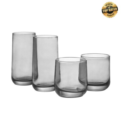 Better Homes & Gardens Josie 16pc Smoke Drinkware Set-image