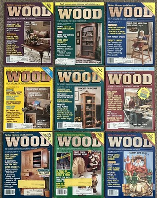 Vintage 1992 Better Homes & Gardens WOOD Magazine 49-57 Lot Of 9 Complete Year-image