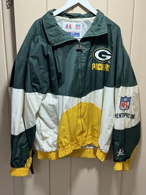 Vintage Green Bay Packers Starter Jacket Men 2XL Green Wind Breaker PRO LINE NFL-image