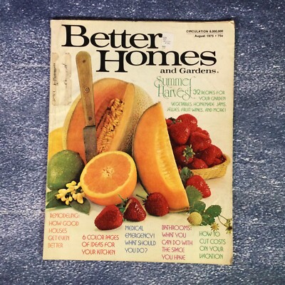 VTG Better Homes & Gardens Magazine August 1975 Summer Harvest Recipes-image