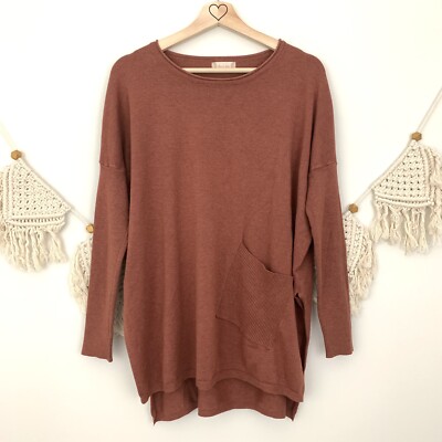 Altar’d State Cozy Comfort Rust Oversized Sweater, size medium-image