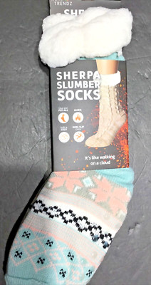 NWT Heat Trendz Sherpa Slumber Socks - One Size Fits All Unisex /multi Color-image