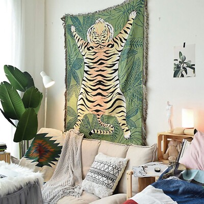 Housewarming gift Eye of the tiger Thrown Blanket Tapestry Warm Cozy Carpet-image