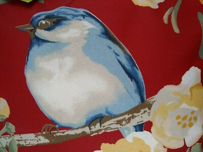 Backyard Bird Outdoor Pillow Mainstays Indoor Flowers Floral Blue Red Nature 16