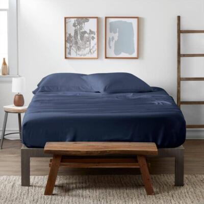 Becky Cameron Sheet Set King 4-Piece Hypoallergenic Rayon w/ Pillow case Navy-image