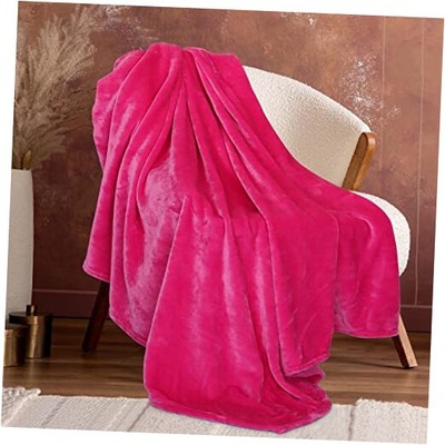 Fleece Pink Throw Blanket for Couch Cozy Soft Throws Lightweight Fall Fuzzy -image