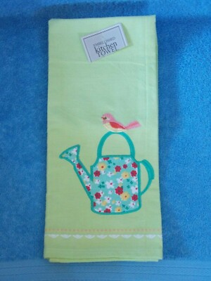 New Design Imports Embellished Kitchen Towel With Bird & Watering Can-image