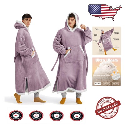 Adjustable Oversized Sherpa Hoodie Blanket - Perfect Gift for Christmas & Mom-image