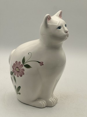 Ceramic Feline Figure With Applied Floral Design Henrickson Imports-image