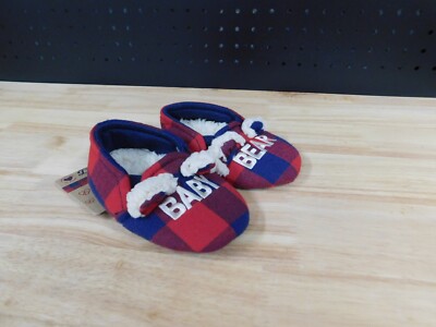 Dearfoams Cozy Comfort Baby Bear Plaid Closed Back Slippers-Navy Plaid-5/6-NWT-image