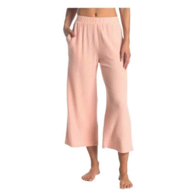 Eclair Women's Wide Leg Pink Knit Lounge Pants Size Large NWT Cozy Comfort-image