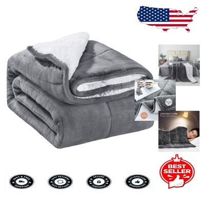 Heavyweight Cozy Sherpa Fleece Weighted Blanket – 48x72 in, Perfect for Winter-image